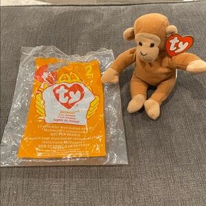 1998 McDonald’s TY Beanie Baby Happy Meal Toy - Bongo the Monkey    toys babies